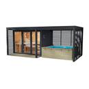 ‎Chillroi Saunahaus XL mit Anbaudach und Minipool
