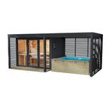 ‎Chillroi Saunahaus XL mit Anbaudach und Minipool