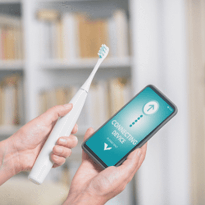 elektrische zahnbuerste wird mit app verbunden