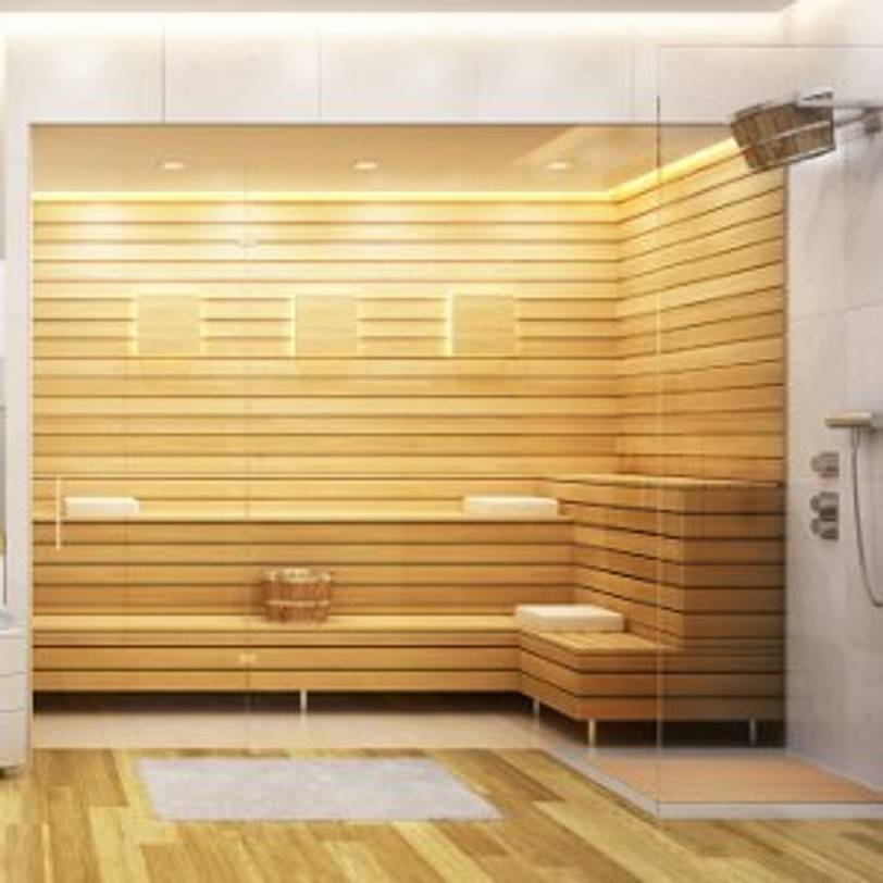 fest eingebaute sauna